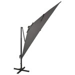 vidaXL Parasol déporté avec mât et lumières LED Anthracite 300 cm