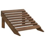 vidaXL Chaise de jardin avec pouf Bois Marron