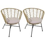 Fauteuil de jardin en acier et résine tressée holland (lot de 2)