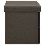 Banc banquette de rangement pliable 76 x 38 x 38 cm faux lin marron foncé 02_0010960