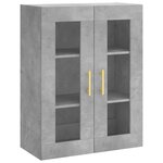 vidaXL Buffet haut Gris béton 69 5x34x180 cm Bois d'ingénierie