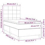 vidaXL Sommier à lattes de lit et matelas Gris foncé 90x190 cm Velours