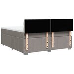 vidaXL Sommier à lattes de lit avec matelas Taupe 180x200 cm Tissu