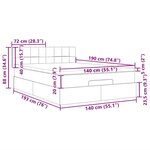 vidaXL Lit ottoman avec matelas et LED gris foncé 140x200 cm tissu