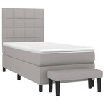 vidaXL Sommier à lattes de lit avec matelas Gris clair 80x200 cm Tissu