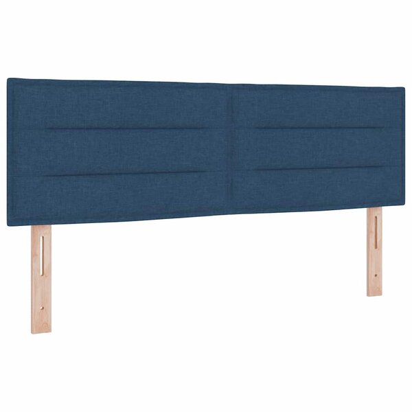 vidaXL Tête de lit Hauteur réglable avec tête de lit Bleu 140 cm tissu