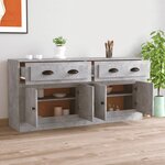 vidaXL Buffets 2 Pièces gris béton bois d'ingénierie