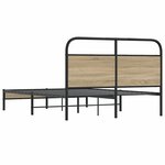 vidaXL Cadre de lit sans matelas 135x190 cm chêne fumé bois ingénierie