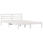 vidaXL Cadre de Lit avec Tête de Lit Blanc 160x220 cm Bois Massif de Pin
