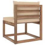 vidaXL Canapé de milieu palette de jardin avec coussins beige