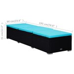Vidaxl chaise longue avec coussin et table à thé résine tressée bleu