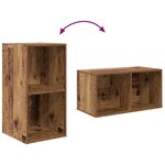 vidaXL Meuble TV mural avec étagère avec stockage 4 Pièces Vieux bois 37 x 37 x 72 cm