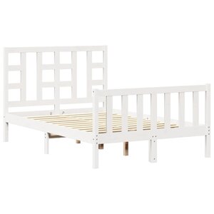 vidaXL Cadre de lit sans matelas blanc bois de pin massif