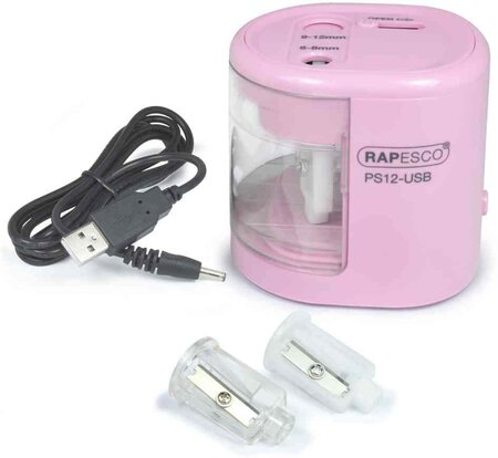 Elektrischer Doppel-Spitzer PS12-USB, rosa RAPESCO