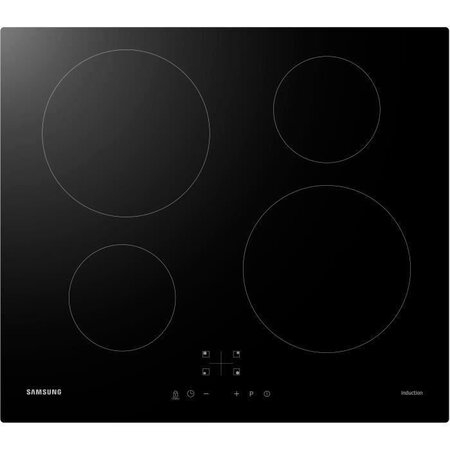 Table de cuisson induction samsung - 4 zones - l59 x p57 cm - nz64m3nm1bb/ur - 7200 w - revêtement verre - noir