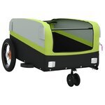 vidaXL Remorque de vélo noir et vert 30 kg fer