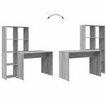 vidaXL Bureau Sonoma gris 138.5 x 55 x 143 cm Bois d'ingénierie