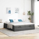 VidaXL Cadre de lit ottoman avec matelas gris foncé 180x200cm tissu