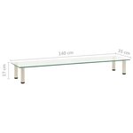 Vidaxl meuble tv transparent 140x35x17 cm verre trempé