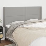 vidaXL Tête de lit avec oreilles Gris clair 163x16x118/128 cm Tissu