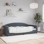 vidaXL Lit de repos sans matelas gris foncé 90x200 cm velours