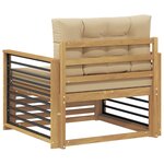 vidaXL Canapé d’extérieur Polyester Blanc et beige