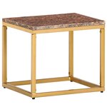 Vidaxl table basse marron 40x40x35 cm pierre véritable texture marbre
