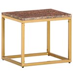 vidaXL Table basse Marron 40x40x35 cm Pierre véritable texture marbre