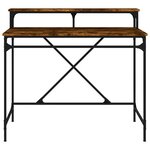 vidaXL Bureau chêne fumé 100x50x90 cm bois d'ingénierie et fer