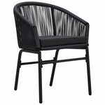 vidaXL Ensemble de salle à manger pour jardin 5 Pièces Noir