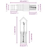 vidaXL Maisonnette de jeu avec mur d'escalade bois massif de pin