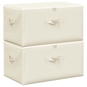 vidaXL Boîtes de rangement 2 Pièces Tissu 43x34x23 cm Crème