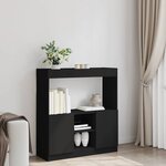 vidaXL Buffet haut noir 92x33x100 cm bois d'ingénierie