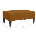 vidaXL Repose-pied Marron 78x56x32 cm Velours