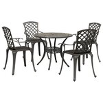 vidaXL Ensemble manger de jardin 5 Pièces bronze aluminium coulé