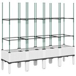 vidaXL Jardinière avec treillis blanc 160x40x142 5 cm PP