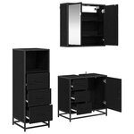 vidaXL Ensemble de mobilier de salle de bain 3 Pièces Chêne noir