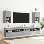 vidaXL Meubles TV avec lumières LED 2 Pièces sonoma gris 30 5x30x60 cm