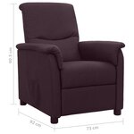 vidaXL Fauteuil inclinable Violet Tissu