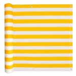 vidaXL Écran de balcon PEHD 75 x 600 cm Jaune et blanc