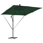 vidaXL Parasol banane à mât déporté Vert 249 x 249 x 250 cm