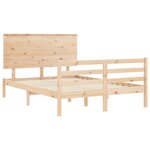 vidaXL Cadre de lit avec tête de lit 140x190 cm bois massif