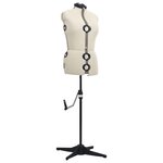 vidaXL Mannequin de robe ajustable pour femme Crème M Taille 40-46
