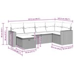 vidaXL Salon de jardin 6 Pièces avec coussins noir résine tressée