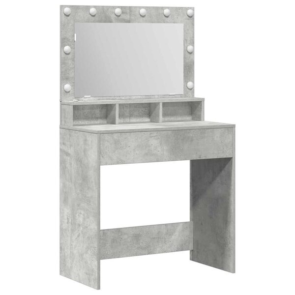 vidaXL Table de Toilette avec étagère Gris béton 75 5 x 41 x 135 cm