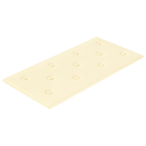 vidaXL Tête de lit murale 12 Pièces Crème 60 x 30 cm Simili cuir