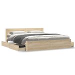 vidaXL Cadre de lit 2 Pièces Sonoma 193 x 203 cm Bois d'ingénierie
