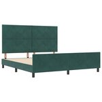 vidaXL Lit à ressorts avec tête de lit Vert foncé 180 x 200 cm Velours