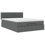 vidaXL Lit ottoman avec matelas gris foncé 140x190 cm tissu