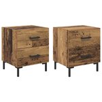 vidaXL Cabinet de chevet 2 Pièces Bois ancien 40 x 35 x 47 5 cm